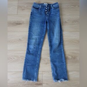 PAIGE Women's Straight Leg Blue Jeans